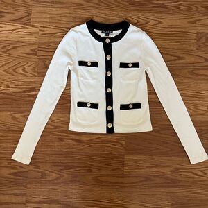 J.Crew White and Black Cardigan